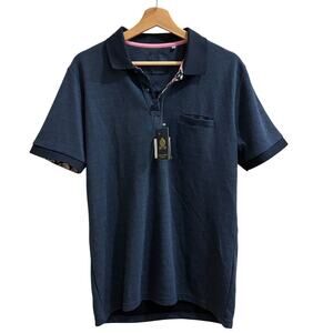 NWT Guide London Polo Shirt Mens Large Navy Skull Short Sleeve Performance Pique